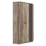 Armoire d'angle 2 portes Abel Bois et Gris