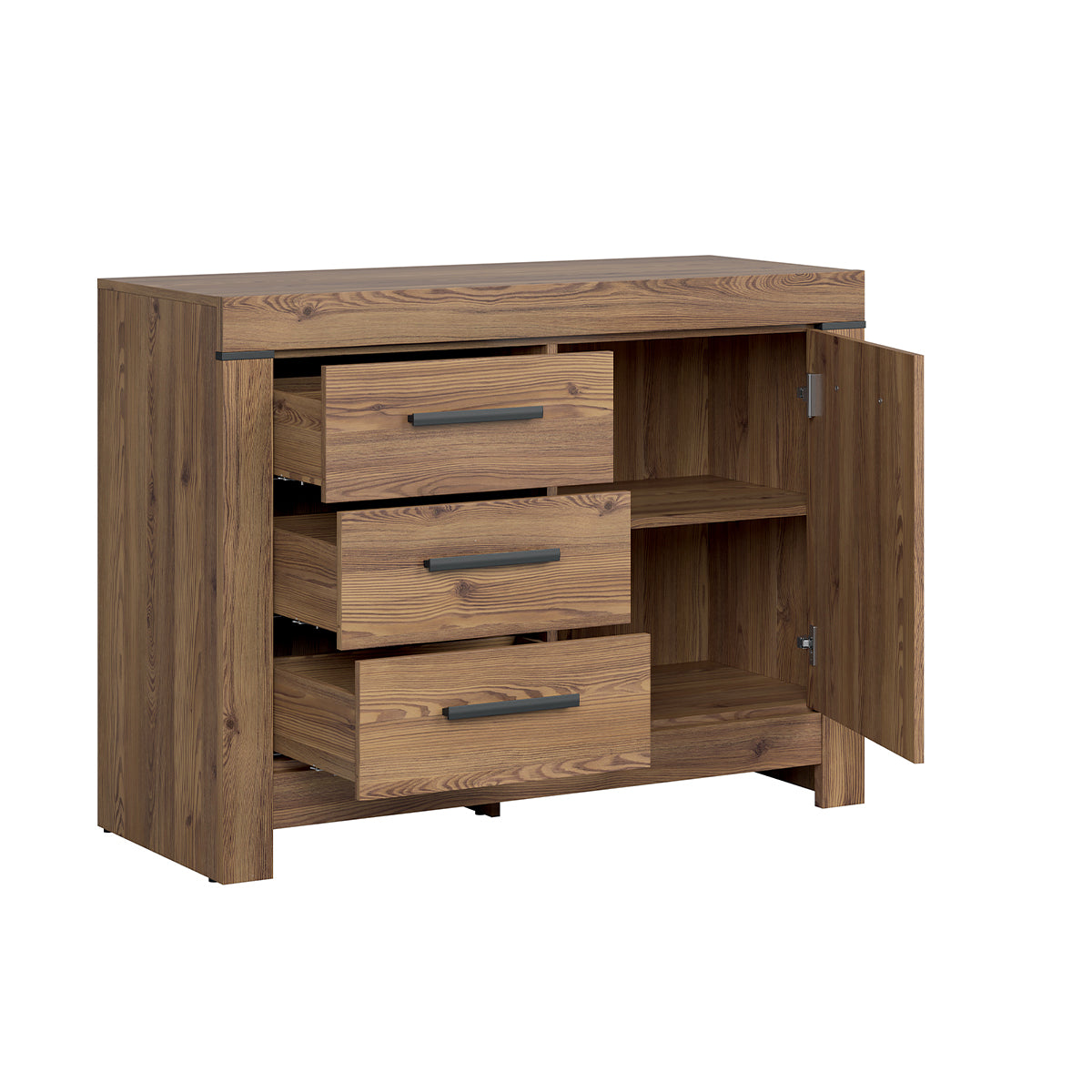 Buffet 1 porte 3 tiroirs Adam Bois - vue 2