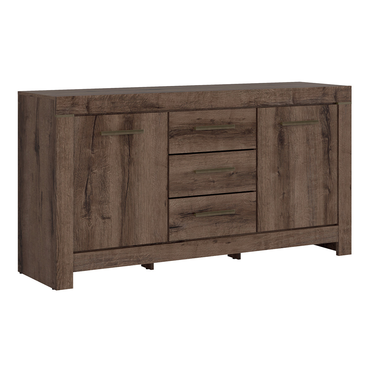 Buffet 2 portes 3 tiroirs Adam Bois foncé