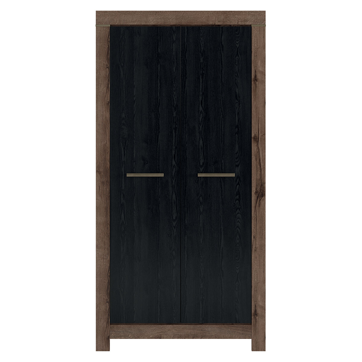 Armoire 2 portes Adam Bois et Noir - vue 3