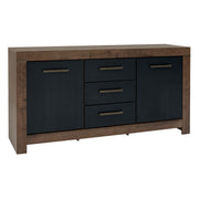 Buffet 2 portes 3 tiroirs Adam Bois et Noir