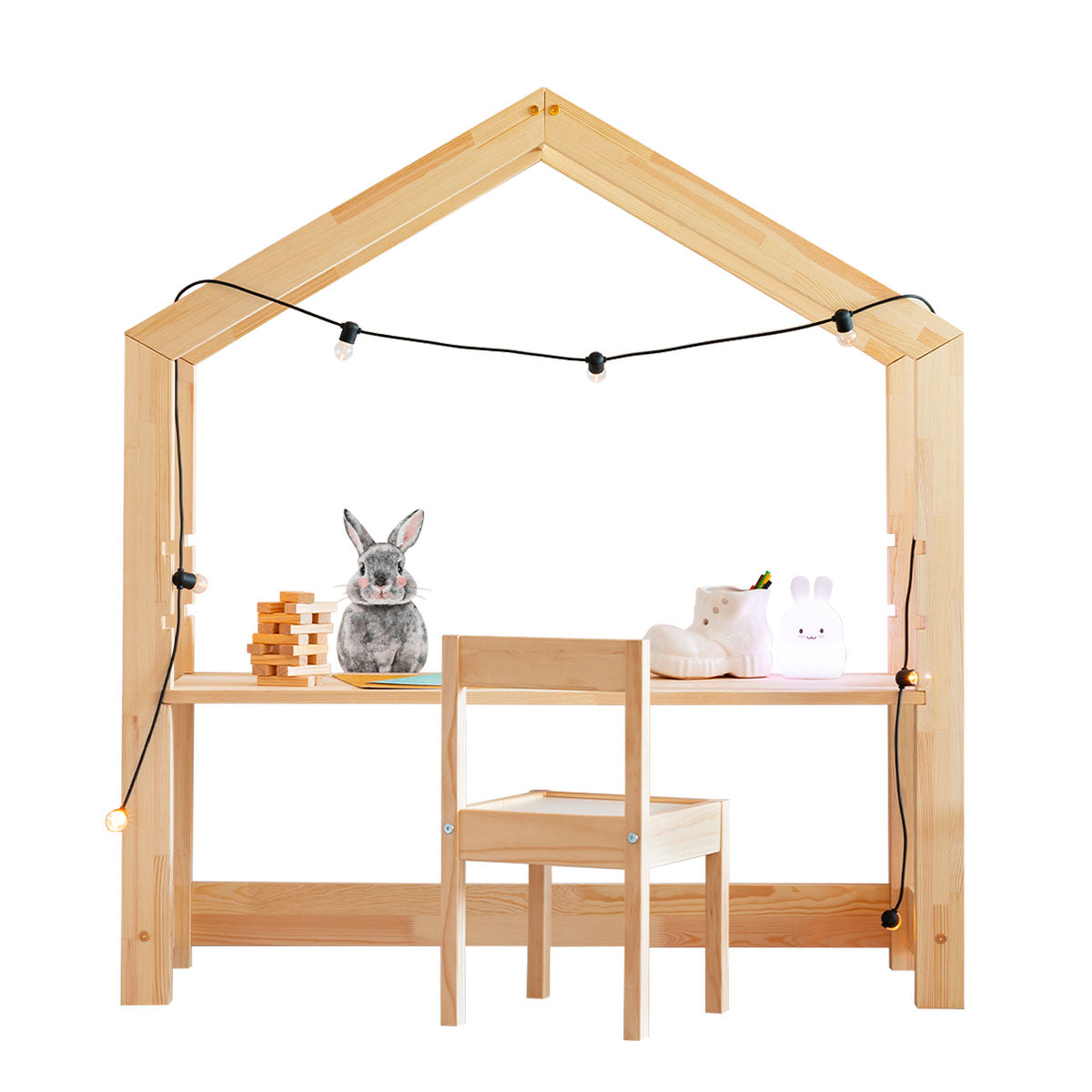 Bureau avec chaise Louis Bois - vue 2
