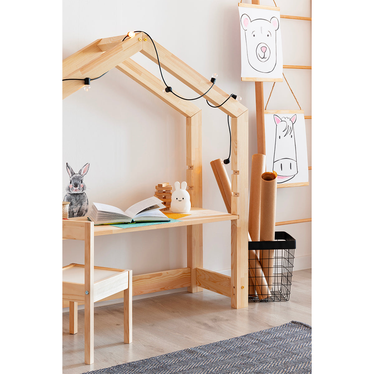 Bureau avec chaise Louis Bois - vue 3