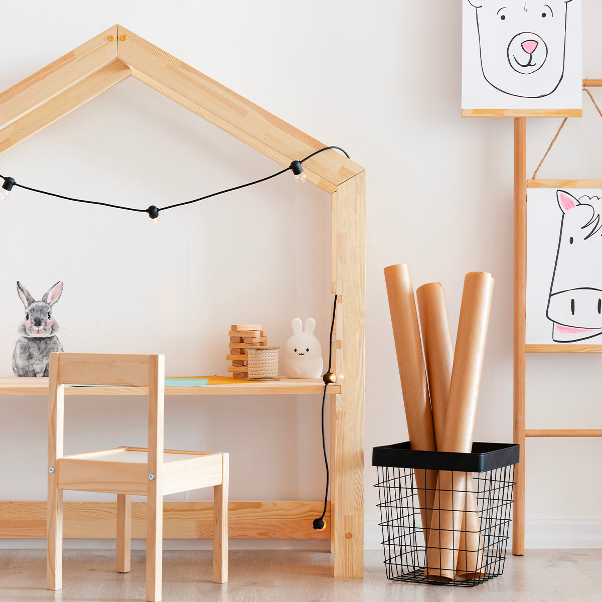Bureau avec chaise Louis Bois - vue 4
