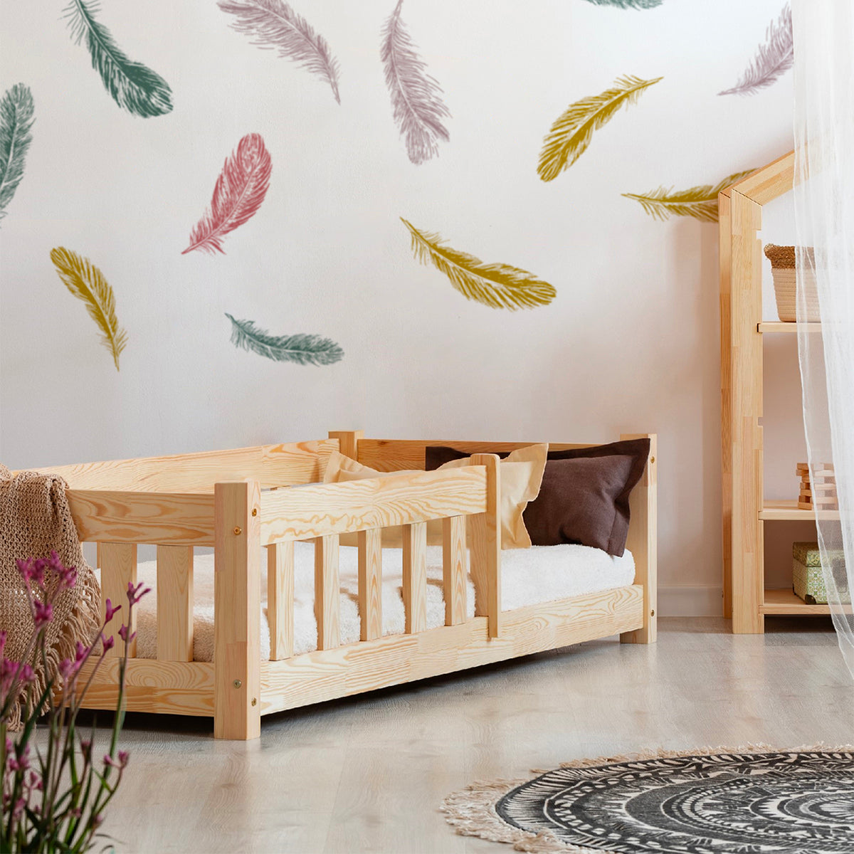 Lit 90x190 sommier inclus Elise Bois - vue 3