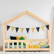Lit cabane 90x200 sommier inclus Amandine Bois