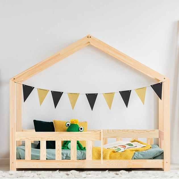 Lit cabane 90x200 sommier inclus Amandine Bois