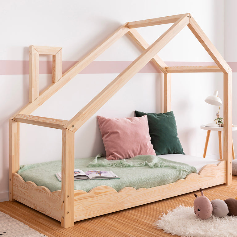Lit cabane 90x200 sommier inclus Carla Bois - vue 3