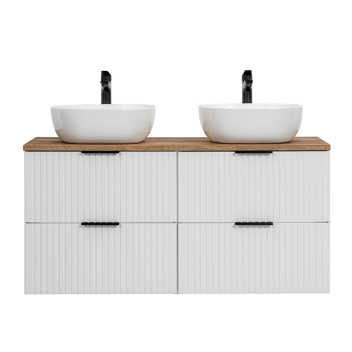 Meuble double vasque 120cm Adriel Blanc - vue 3