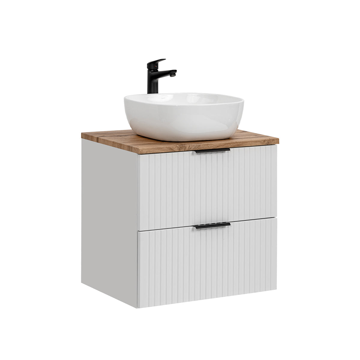 Ensemble meuble simple vasque 60cm et colonne Adriel Blanc - vue 3