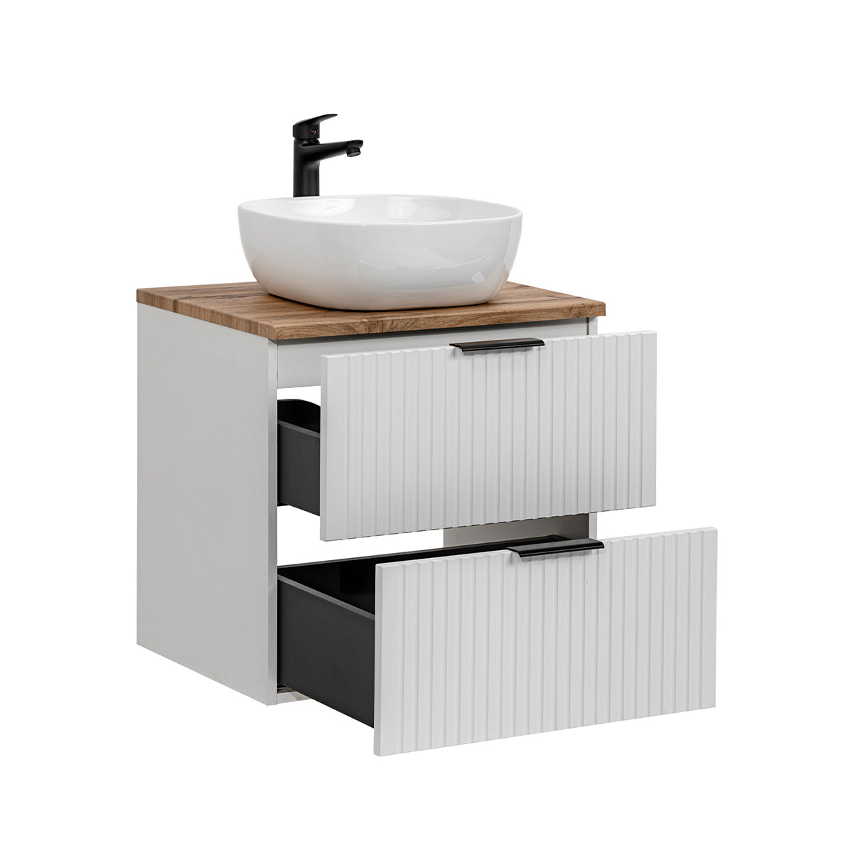 Meuble simple vasque 60cm Adriel Blanc - vue 2