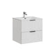 Meuble simple vasque encastrée 60cm Adriel Blanc