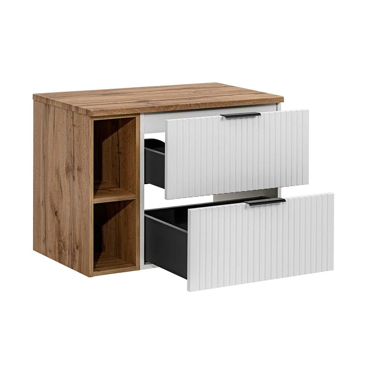Meuble sous-vasque 80cm 2 niches Adriel Blanc - vue 2