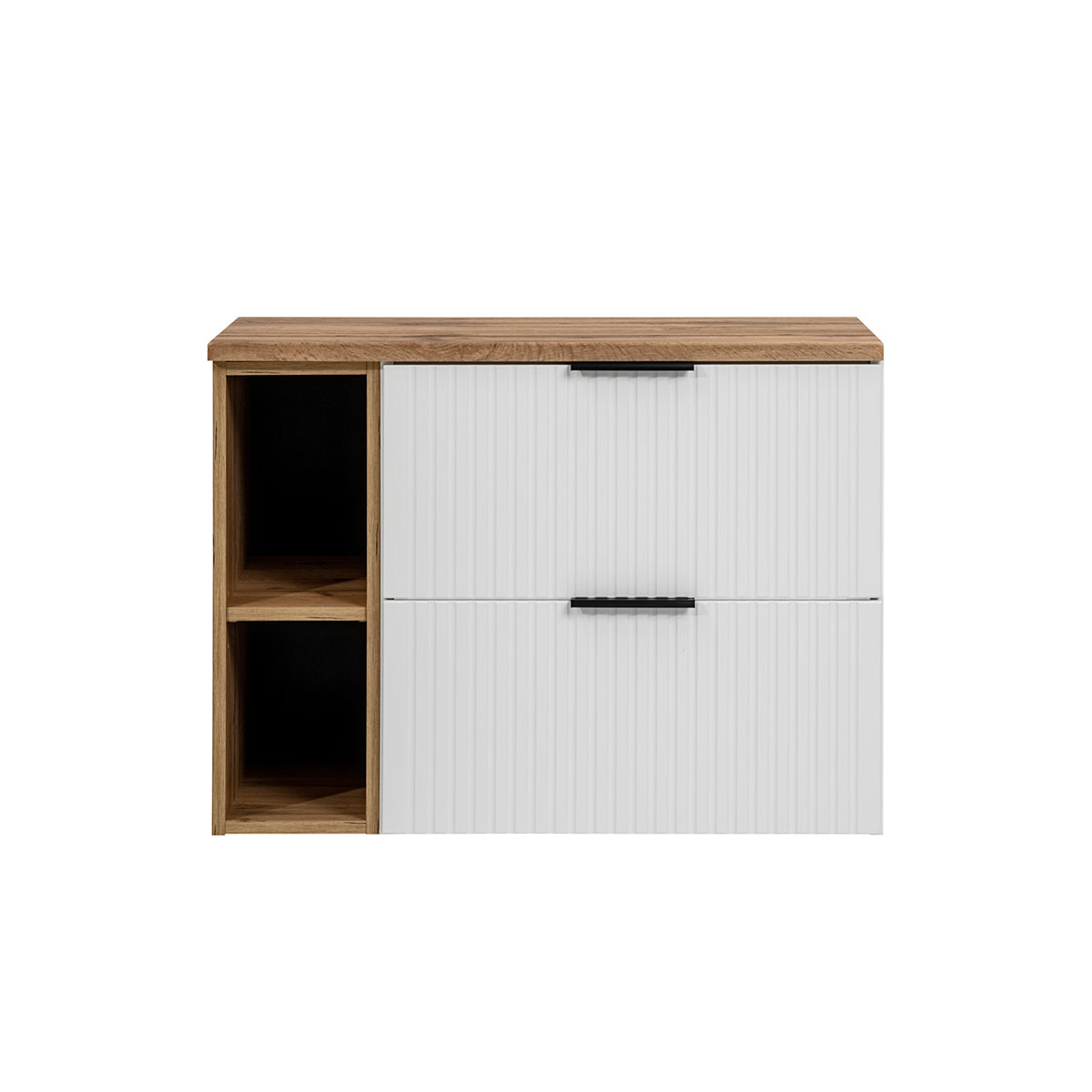Meuble sous-vasque 80cm 2 niches Adriel Blanc - vue 3