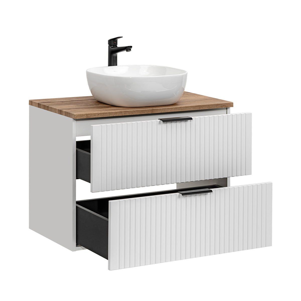 Meuble simple vasque 80cm Adriel Blanc - vue 2