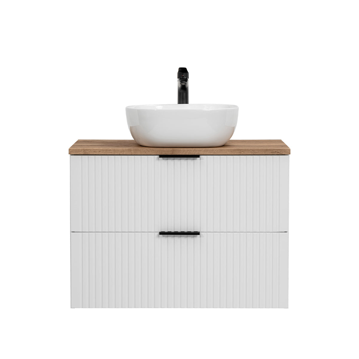 Meuble simple vasque 80cm Adriel Blanc - vue 3