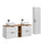 Ensemble meuble double vasque 140cm 2 niches et colonne Adriel Blanc