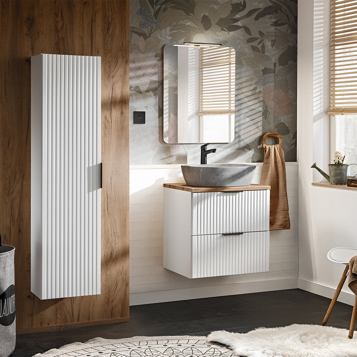 Meuble sous-vasque 60cm Adriel Blanc - vue 4