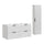 Ensemble meuble double vasque encastrée 120cm et colonne Adriel Blanc