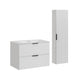 Ensemble meuble simple vasque encastrée 80cm et colonne Adriel Blanc