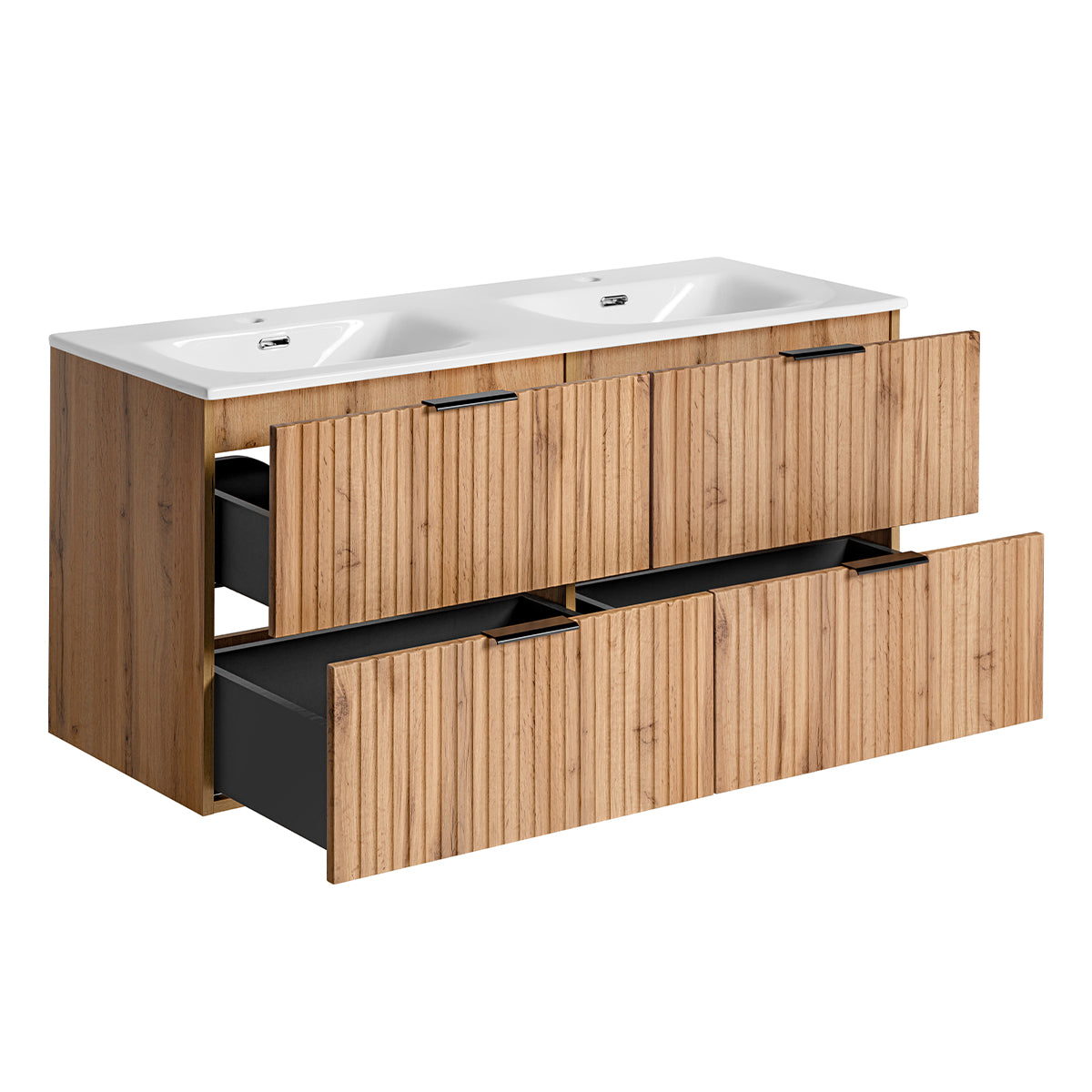 Meuble double vasque encastrée 120cm Adriel Bois - vue 2