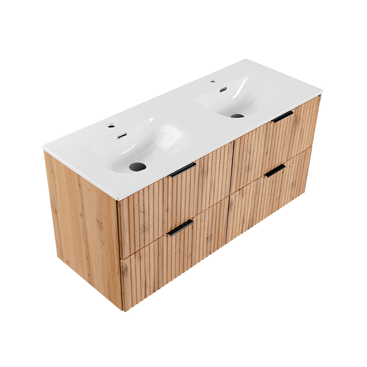 Meuble double vasque encastrée 120cm Adriel Bois - vue 3