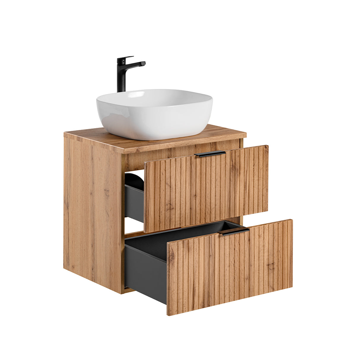 Meuble simple vasque 60cm Adriel Bois - vue 2