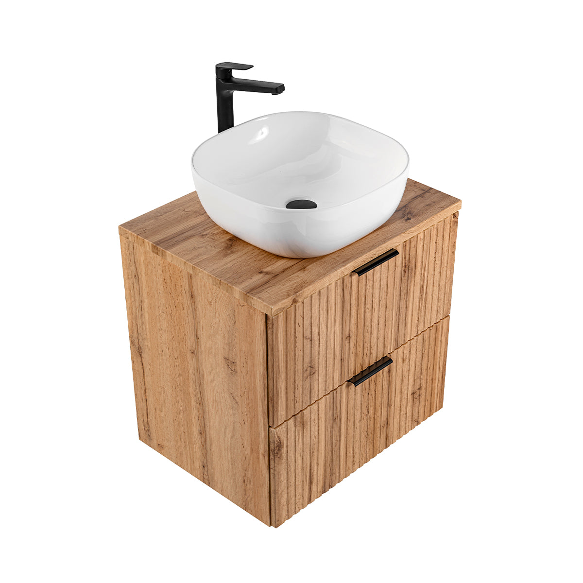 Meuble simple vasque 60cm Adriel Bois - vue 3