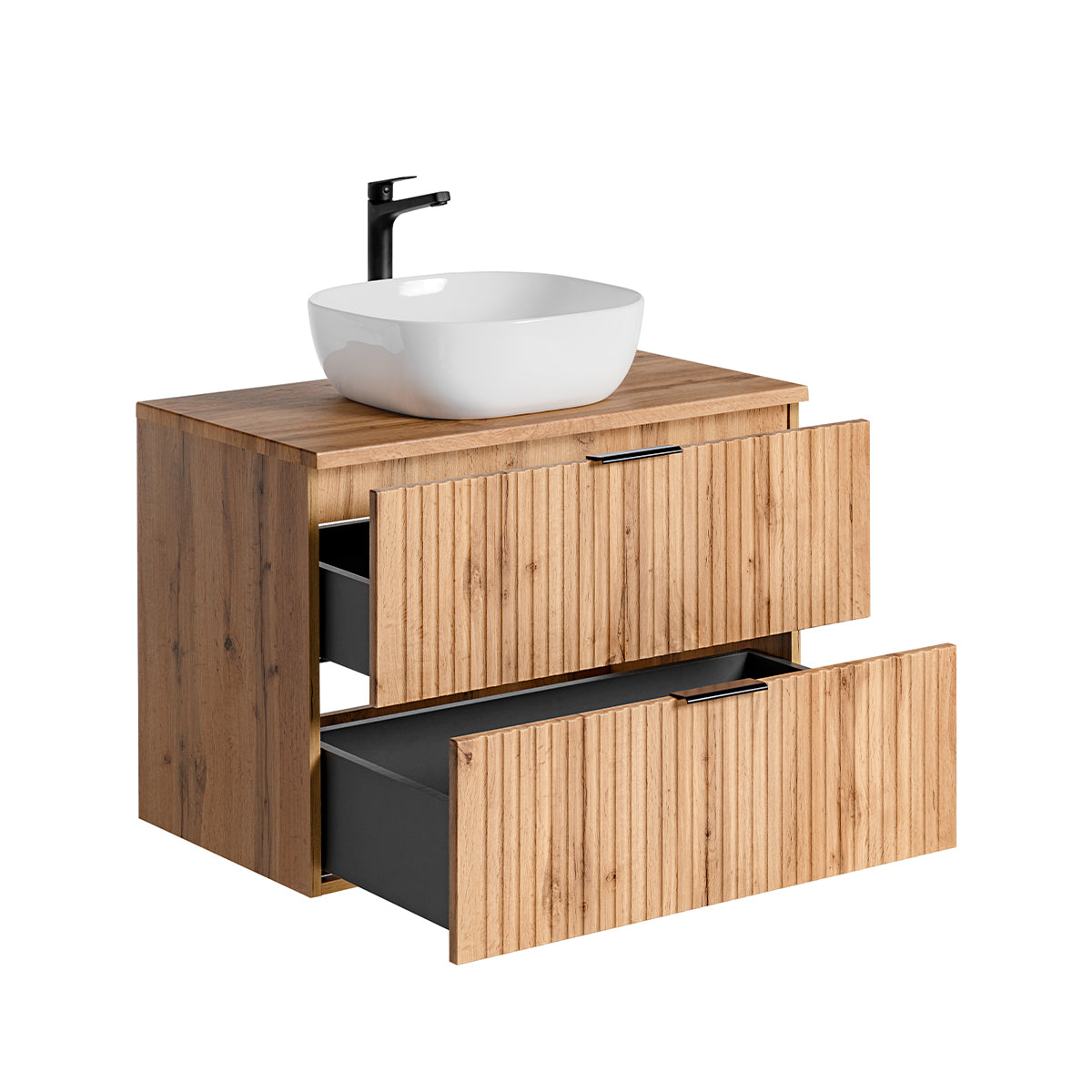 Meuble simple vasque 80cm Adriel Bois - vue 2