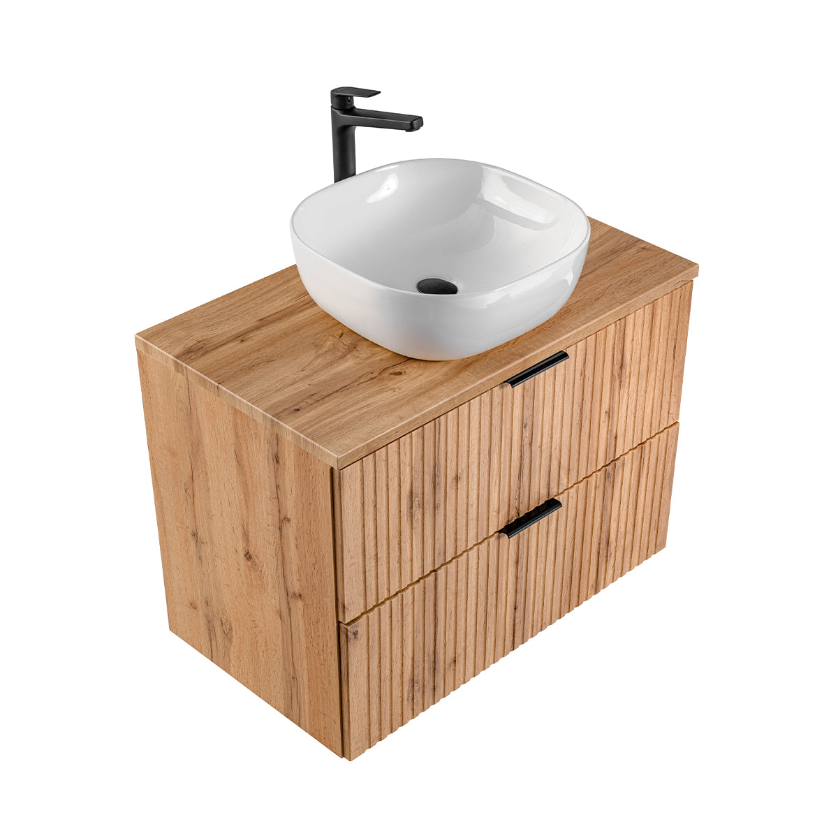 Meuble simple vasque 80cm Adriel Bois - vue 3