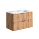 Meuble simple vasque encastrée 80cm Adriel Bois