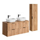 Ensemble meuble double vasque 120cm et colonne Adriel Bois