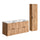 Ensemble meuble double vasque encastrée 120cm et colonne Adriel Bois