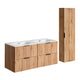 Ensemble meuble double vasque encastrée 120cm et colonne Adriel Bois
