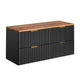 Meuble sous-vasque 120cm plan de toilette Adriel Noir et Bois