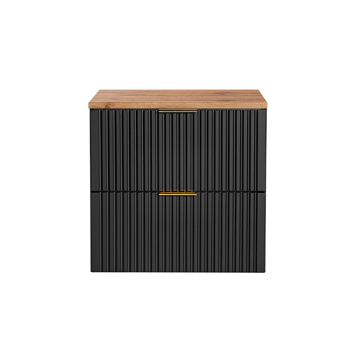 Meuble sous-vasque 60cm plan de toilette Adriel Noir et Bois - vue 4