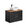 Meuble simple vasque 80cm Adriel Noir et Bois