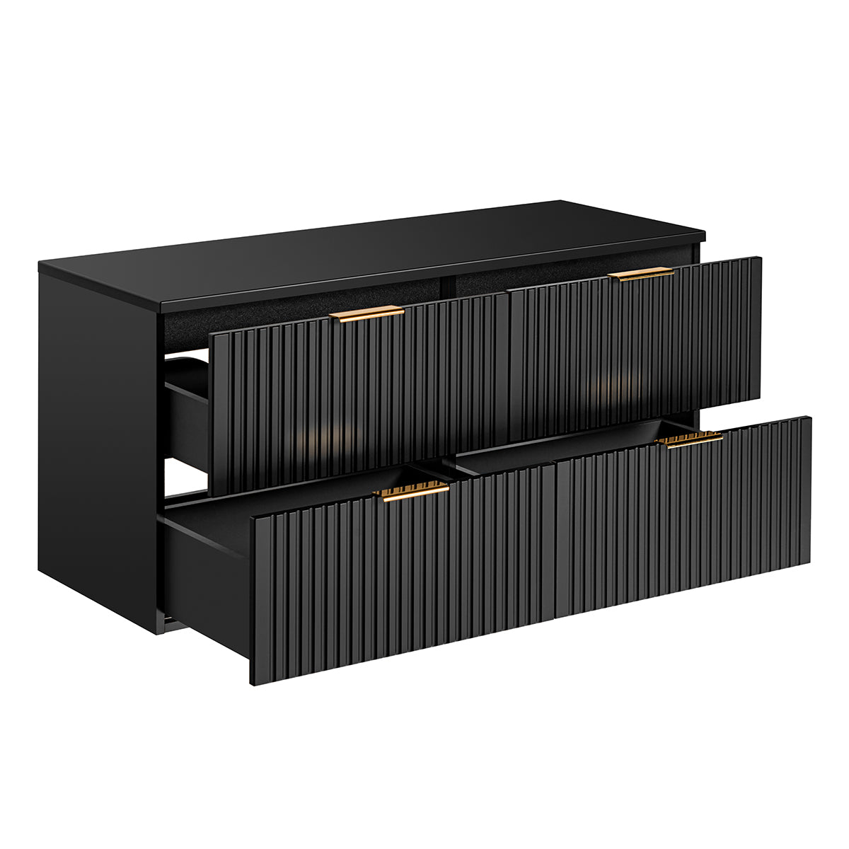 Meuble sous-vasque 120cm plan de toilette Adriel Noir - vue 2