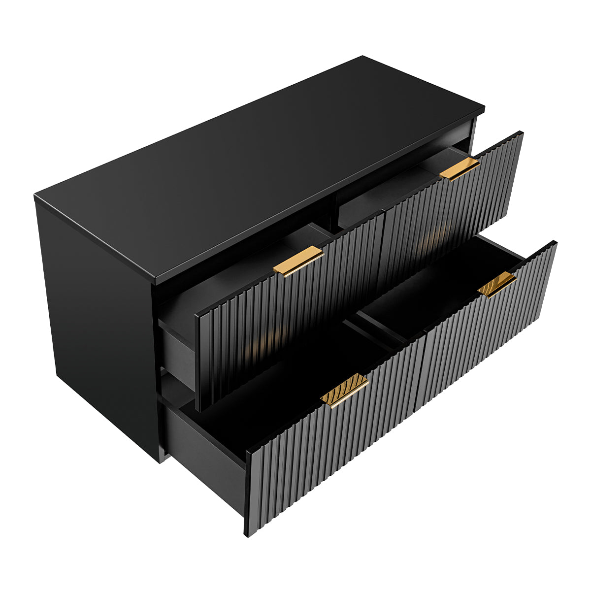 Meuble sous-vasque 120cm plan de toilette Adriel Noir - vue 4