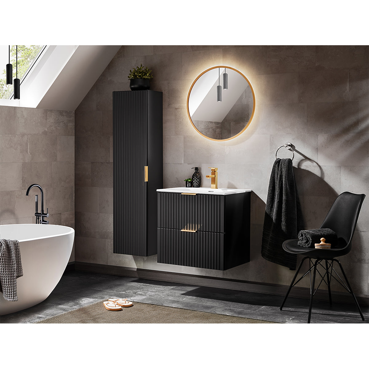 Meuble sous-vasque 60cm Adriel Noir - vue 5