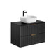 Meuble simple vasque 80cm Adriel Noir
