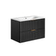 Meuble simple vasque encastrée 80cm Adriel Noir