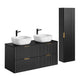 Ensemble meuble double vasque 120cm et colonne Adriel Noir