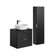 Ensemble meuble simple vasque 60cm et colonne Adriel Noir