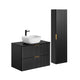 Ensemble meuble simple vasque 80cm et colonne Adriel Noir