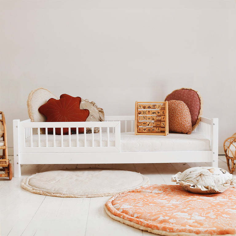 Lit 90x190 barrière et sommier inclus pieds 10 cm Adèle Blanc - vue 4