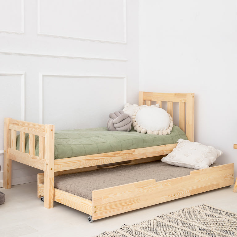 Lit 90x200 sommier et tiroir inclus Adeline Bois - vue 3