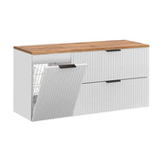 Meuble sous-vasque 120cm panier à linge Adriel Blanc