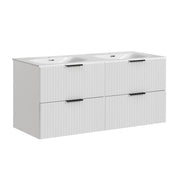 Meuble double vasque encastrée 120cm Adriel Blanc