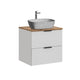 Meuble simple vasque effet pierre 60cm Adriel Blanc